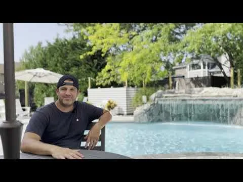 Enjoying The Pool Waterfall When Its Sunny In NJ